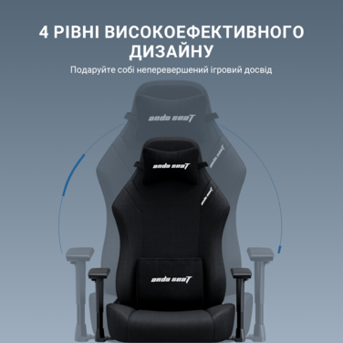 Крісло ігрове Anda Seat Luna Pro Black Fabric Size L