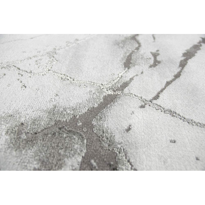 Килим CARPETIA з мармуровим малюнком з глянцевими волокнами сірий сріблястий Розмір 80x150 см (80x300 см)