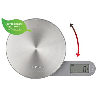 Кухонні ваги CASO Design Kitchen EcoMate: без батарейок, до 5 кг з кроком 1 г, тестування Haus & Garten Test