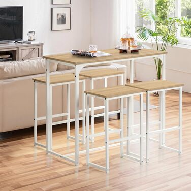 Набір кухонних меблів: стіл та 4 табурети з дуба для кухні та бару