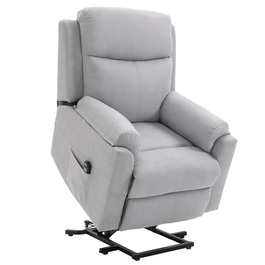 Крісло з електричною відкидною спинкою HOMCOM для літніх людей, льон Touch Light Grey 83 x 89 x 102 см, зручний допоміжний засіб для стоячи