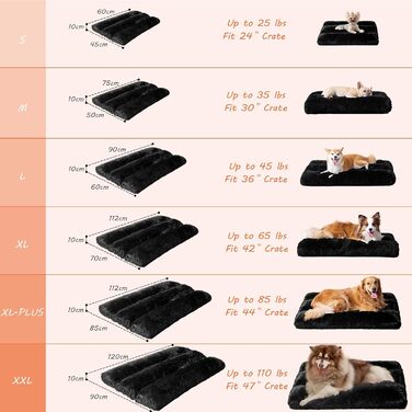 Лежак для собак пухнастий, миється, нековзний, 75x50x10см (60x45см, чорний)