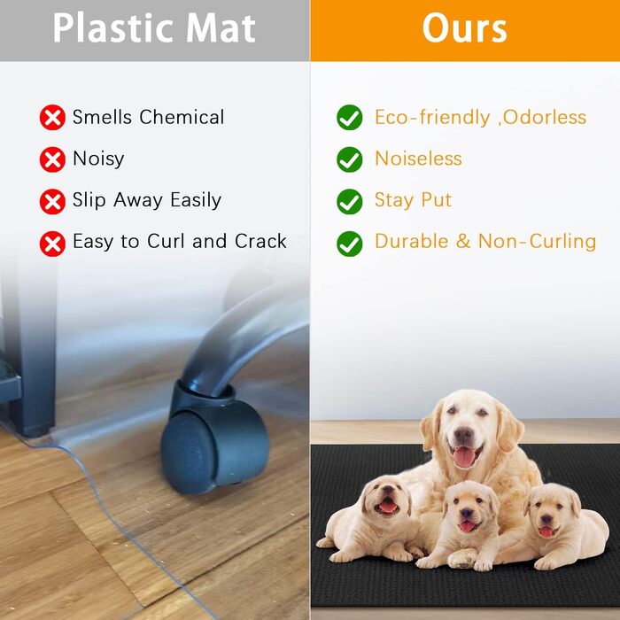 Килимок під офісне крісло | 140x90 см | Захист для підлоги | Чорний