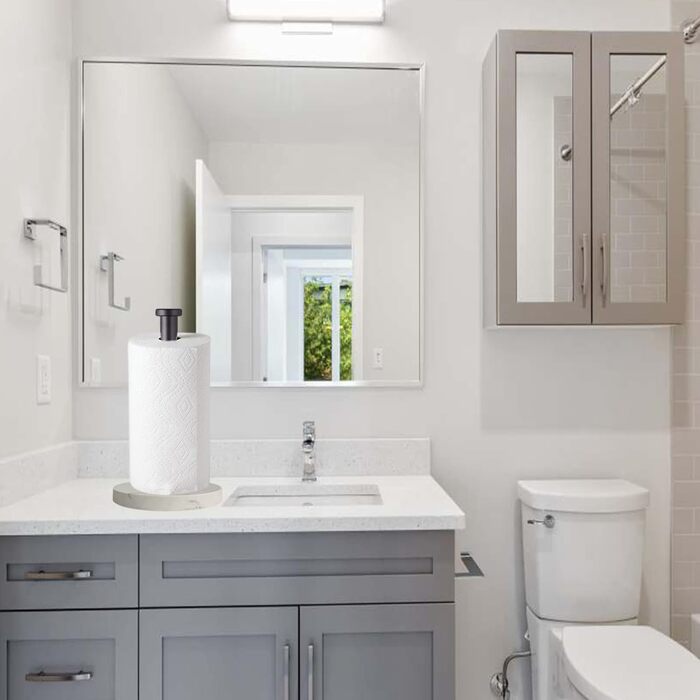 Тримач для паперових рушників на стільницю з мармуровою основою, вертикальний диспенсер для кухні та ванної кімнати, чорний