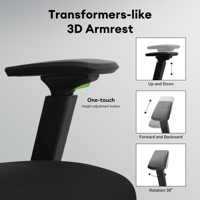 Офісний крісло Musso V900 Structure Master: ергономічний дизайн, регульована спинка, підтримка попереку, 4D підлокітники, підголовник. Для дому та офісу. Без підніжки.