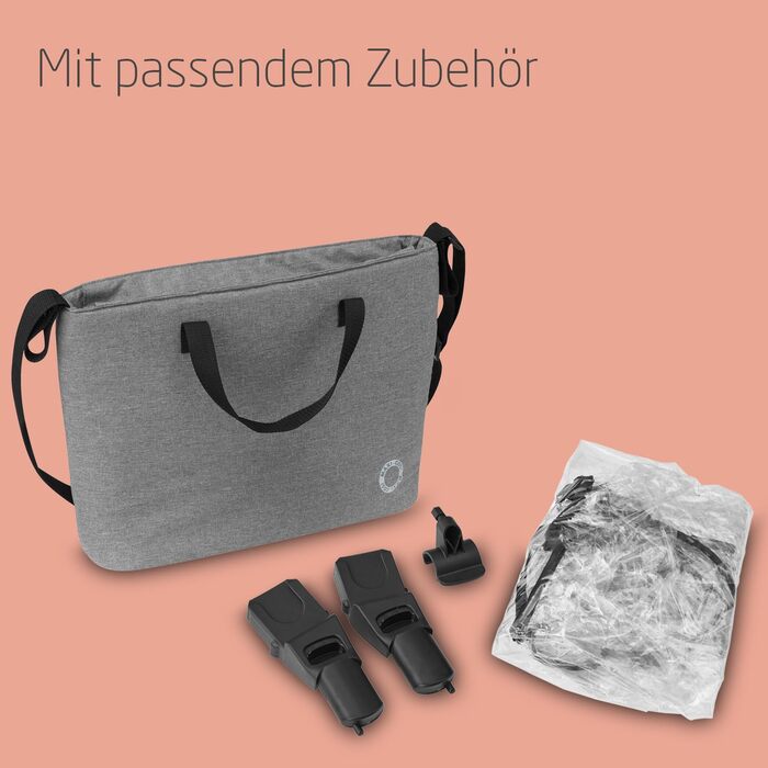 Дитяча коляска 3 в 1 Maxi-Cosi Zelia S Trio Grey з автокріслом CabrioFix S i-Size, 0-4 роки, до 22 кг, компактна, складна, з аксесуарами та пеленальною сумкою