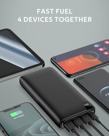 МАг, 22,5 Вт, USB-C, PD 20 Вт, 4 порти, сумісний зі смартфонами/планшетами (2 упаковки), 26800