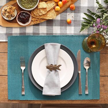 Набір тканинних серветок DII Basic Everyday Gerippte, 6 шт., 33x48 см, блакитний, 100% бавовна