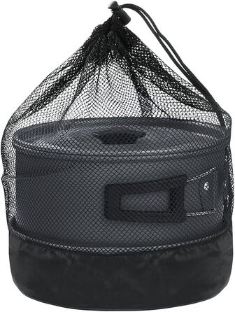 Набір посуду для кемпінгу yourGEAR Ranger V (7 предметів) - для 4-5 осіб. Алюмінієвий, з антипригарним покриттям. У сітчастому мішку.