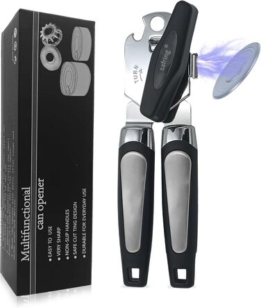 Механічний дозатор для банок з нержавіючої сталі Heavy Duty, гостре лезо, гладка кромка, зручна ручка, багатофункціональний відкривачка для пляшок Large