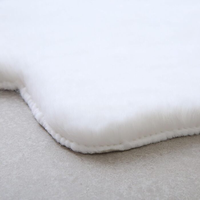 Дитячий килим Dino Design Маленький килимок зі штучного хутра - Кудлатий пухнастий килимок для дівчинки та хлопчика Надзвичайно м'який килимок, який можна прати - Килимок для дитячої кімнати (80x100 см, білий)