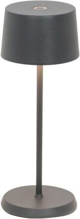Zafferano Olivia Micro – бездротова LED-лампа для дому та саду, торшера з сенсорним керуванням, диммер, 2200-3000K, 20 см, темно-сірий