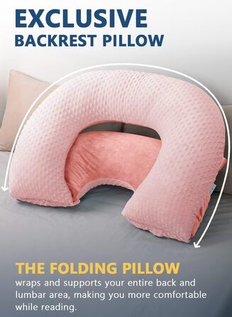 Подушка для читання INSEN Dot Velvet-pink Basic