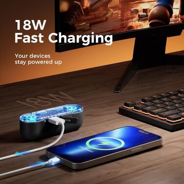 Електричний грійка для рук OCOOPA 10000 mAh, 2 шт. з розділенням, магнітний, 4 режими нагріву, швидкий нагрів, USB powerbank для зими, UT2s (MagTwins) (Pro_Schwarz)