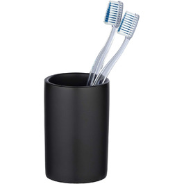 Стакан для зубних щіток, тримач для зубних щіток, керамічний, Ø 7 x 11 см, чорний матовий