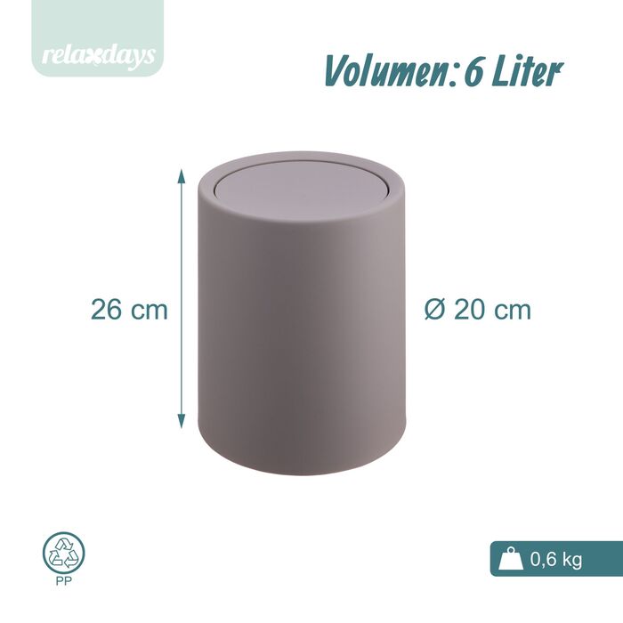 Контейнер для косметики Relaxdays з кришкою-гойдалкою, 6 літрів