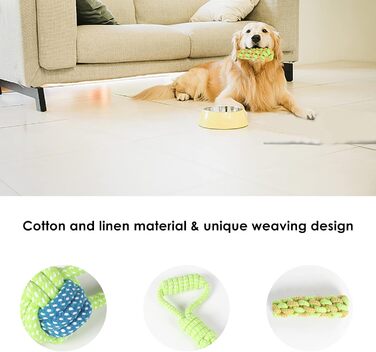 Набір іграшок для собак GGISUI, 7 предметів жуйка, інтелектуальна іграшка для малих/середніх собак, здоров'я зубів