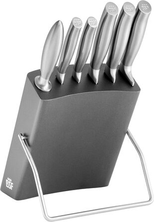 Набір ножів BSF Atlanta 7 предметів у дерев'яному блоці, нержавіюча сталь, антрацит