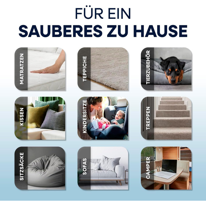 CLEANmaxx Професійний пароочисник для килимів та м'яких меблів Pro Steam | Плямистовий очищувач & EASYmaxx Засіб для килимів | Миючий пилосос для диванів, авто, килимів, м'яких меблів | Плямистовий очищувач (Чорний з шампунем, Pro 400W)