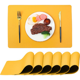 Набори на стіл, термостійкі, миючі, для кухні, обіднього столу, декор, чорні, 6 шт. (жовтий 6)