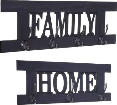 Набір настінних вішалок Mendler HWC-C60 HomeFamily Coat Rack Panel, Shabby Look Vintage - (темно-сірий, 21 x 60 x 7 см)