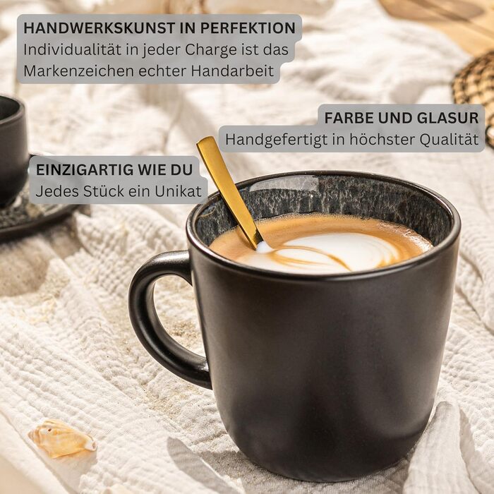 Набір посуду SÄNGER Sydney 30 предметів: тарілки, чашки, миски, сірий, з кераміки, для 6 осіб, стійкий до подряпин, придатний для миття в посудомийній машині та використання в мікрохвильовій печі