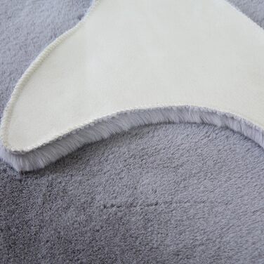 Дитячий килимок Whale Design Маленький килимок зі штучного хутра сріблястий 80x120 см - Кудлатий пухнастий килимок для дитячої дівчинки та хлопчика Екстра м'який килимок, що миється - Килимок для дитячої кімнати 80x120 см Срібло