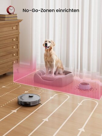 Робот-пилосос LEFANT M2 з функцією миття, 6000Pa, LiDAR-навігація, зони заборони, керування через APP/Alexa, для шерсті тварин, килимів та твердих підлог