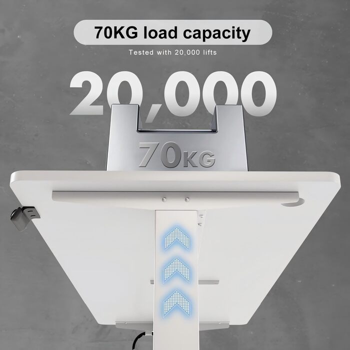 Електричний стіл Devoko 160x70 см, регульована висота, стійкий, з пам'яттю, для роботи та навчання (білий)