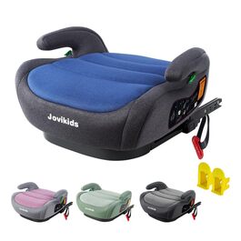 Дитяче сидіння-бустер Jovikids дитяче ISOFIX, бустер ECE R129 група 2/3 (приблизно 15-36 кг), потовщений тканинний чохол і адаптер Isofix, легко миється (синій)