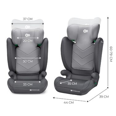Автокрісло Kinderkraft I-SPARK I-Size 100-150 см (3.5-12 років, 15-36 кг) сіре - безпека та комфорт