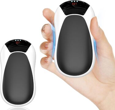 Електричні грілки для рук 2 шт. - Магнітні кишенькові грілки AI, перезаряджувані, 36 годин роботи, багаторазові, компактні грілки для дітей, чоловіків, жінок, білий екран