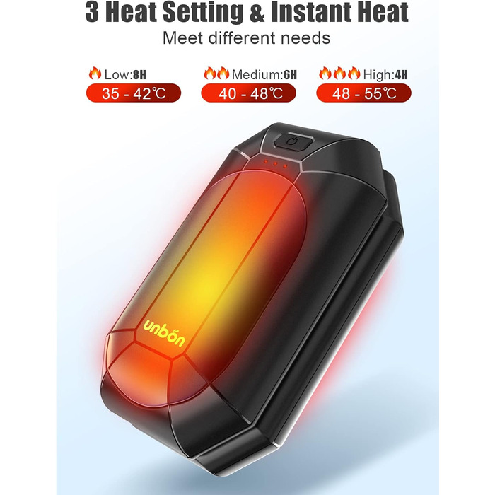 Електричні грілки для рук UNBON, 2 шт. USB, 3 режими нагріву, для спорту та Raynaud's, фіолетові