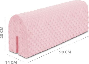 Захист для ліжечка дитячого 90 см: бортик на ліжко, захист рами, анти-ударний Minky (Рожевий)