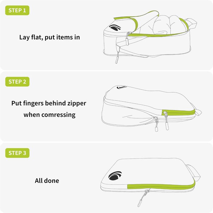 Набір компресійних органайзерів для одягу Cipway для подорожей, ультралегкі пакувальні куби для валізи та рюкзака, сірий, 5 шт.