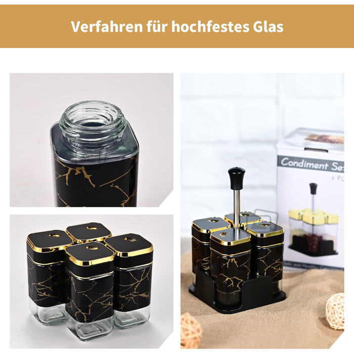 Набір скляних контейнерів для спецій Miorkly з нержавіючої сталі (8 шт.)