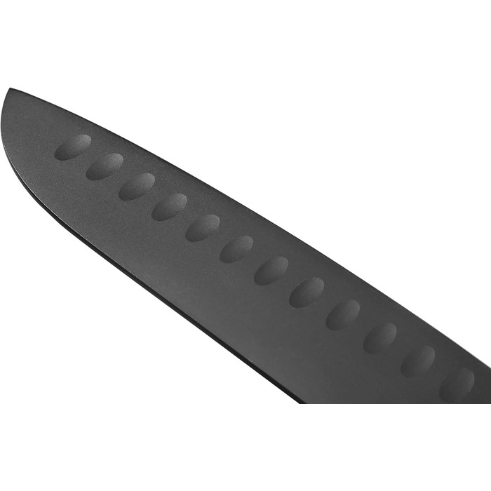 Набір кухонних ножів Wakoli Titanium Noir (5 предметів) з бруском - професійний набір ножів з титанового покриття, нержавіюча сталь, чорний, магнітний бруск, включає ніж Сантоку