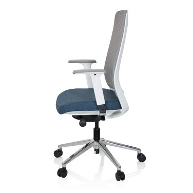 Офісне крісло / поворотне крісло CHIARO T2 WHITE сітка / тканина сіра / синя hjh OFFICE