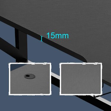 Ігровий стіл HaodaCulture 160x135 см з підставкою для монітора, 2 розетки та 2 USB, кутовий, для ПК, 100x55 см