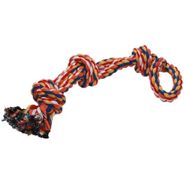 Іграшка мотузка Nobby, 3 вузли, кольорова, 580 г