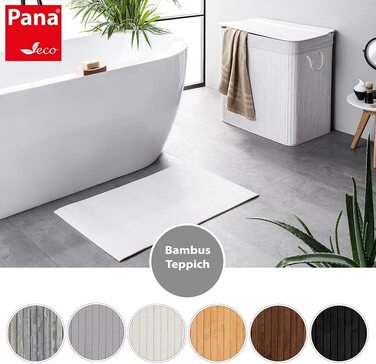 Бамбуковий килимок для ванної PANA * бамбуковий килимок можна прати * дерев'яна бігунка для ванної кімнати * 100 бамбук * розмір 50x80 см * Колір (50x80 см, білий)