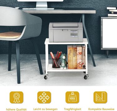 Підставка для принтера NOVIMANGO на коліщатках, з 2 рівнями, для офісу, факсу, копіювального апарату