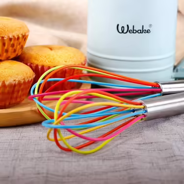 Набір силіконових вінчиків Webake з нержавіючою ручкою, 4 шт, 25 см та 22 см – для змішування, збивання, спінювання та перемішування