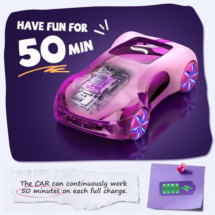 RC Авто на радіокеруванні трюкове, з світлом та розпилювачем, 2.4GHz, рожеве - іграшка для хлопчиків та дівчаток від 6 років