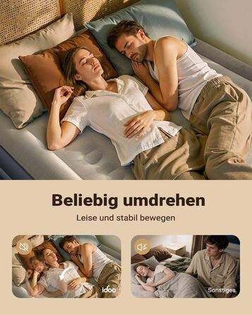 Надувний матрац iDOO самостійно надувний, 2 персони, з електричним насосом, для кемпінгу, 152x203x46 см, 295 кг, 152x203 см