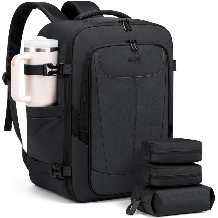 LOVEVOOK Рюкзак ручної поклажі, великий дорожній рюкзак для літака, рюкзак для подорожей чоловічий/жіночий, валіза-рюкзак з відділенням для ноутбука, ручна поклажа, сумка для подорожей, роботи, бізнесу (17.3 дюйми, сірий)