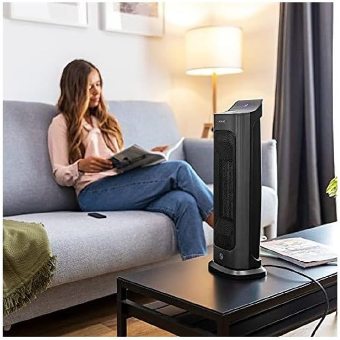 Керамичний обігрівач Cecotec Ready Warm 10100 Smart Ceramic: 2200 Вт, LED дисплей, 3 режими, термостат, захист від перекидання та перегріву, осциляція, білий колір. З пультом дистанційного керування та сенсорною панеллю