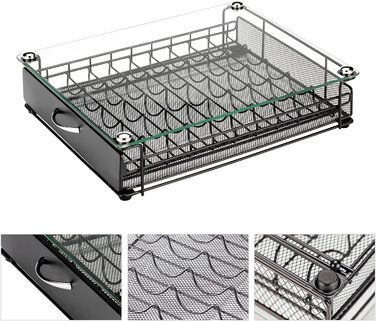 Тримач для капсул Vertuo Rice Rat для Nespresso Vertuo, 50 капсул, чорний, скляний, прозорий