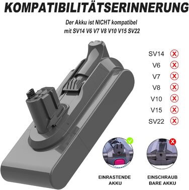 Заміна батареї XNJTG V11 25,2 В 3800 мАг для Dyson V11 Absolute/Extra/Animal (не для гвинтового акумулятора)