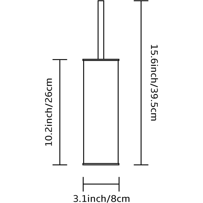 Щітка і тримач для унітазу BVL чорного кольору, металева щітка для унітазу з 2 насадками, що окремо стоїть квадратна силіконова щітка для унітазу для ванної кімнати (кругла)